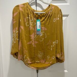 Daniel Rainn Mustard Floral Blouse